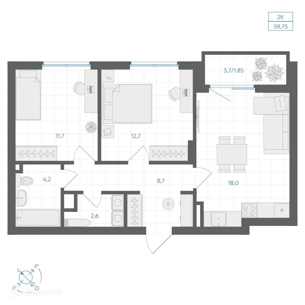 Фото квартиры в ЖК Квартал "Клевер"