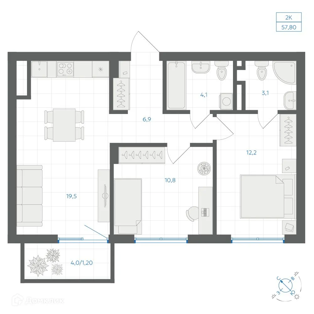 Фото квартиры в ЖК Квартал "Клевер"