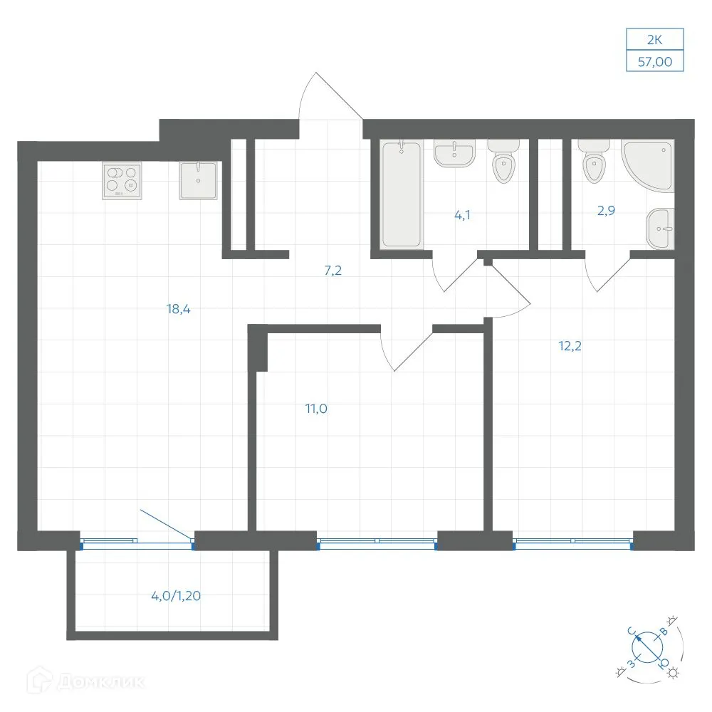 Фото квартиры в ЖК Квартал "Клевер"