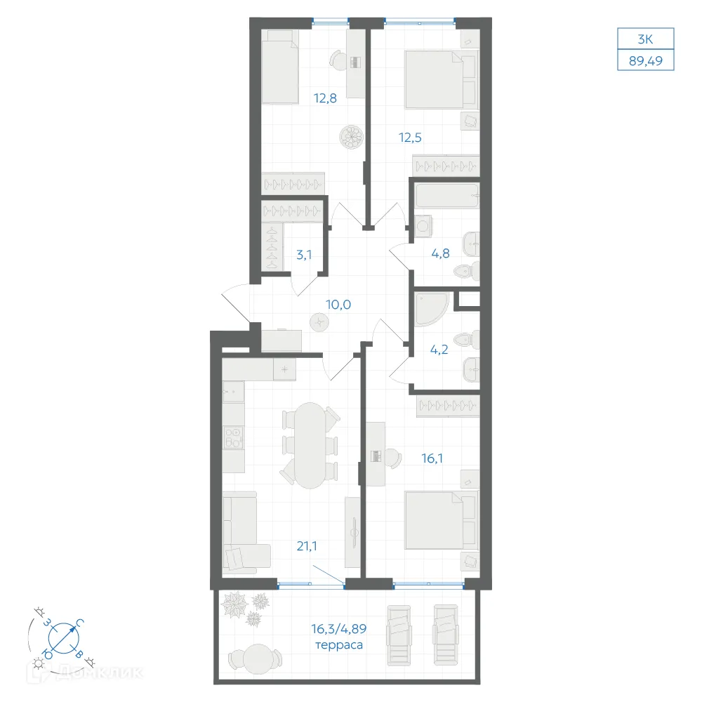 Фото квартиры в ЖК Квартал "Клевер"