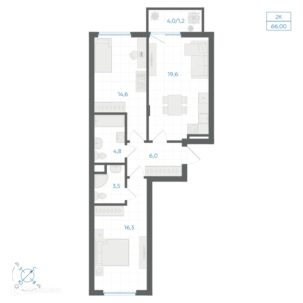 Фото квартиры в ЖК Квартал "Клевер"