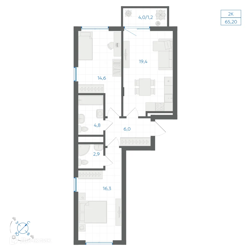 Фото квартиры в ЖК Квартал "Клевер"