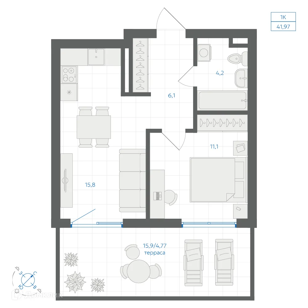 Фото квартиры в ЖК Квартал "Клевер"