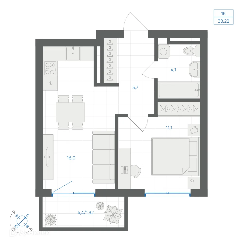 Фото квартиры в ЖК Квартал "Клевер"