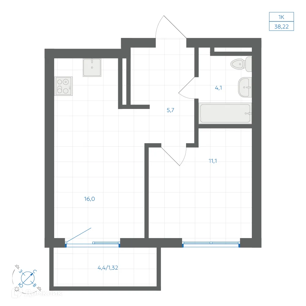 Фото квартиры в ЖК Квартал "Клевер"