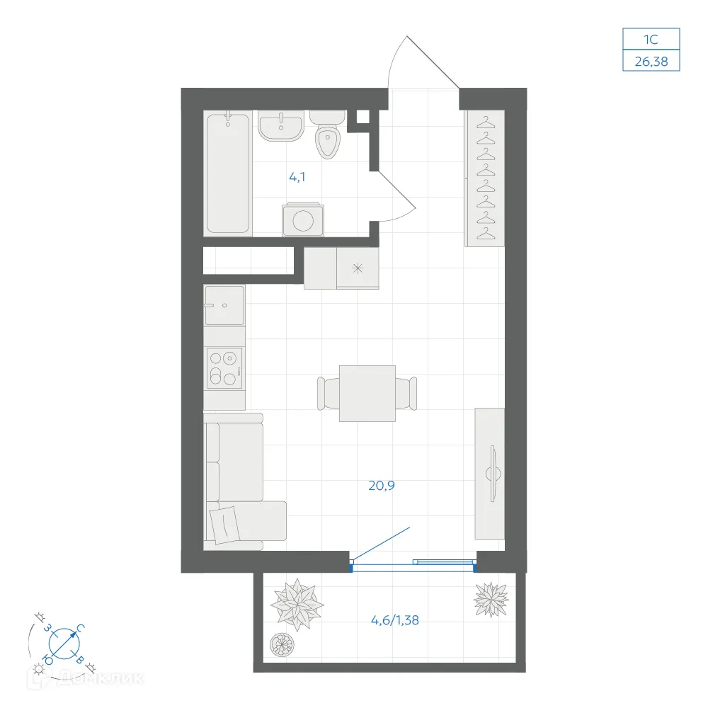 Фото квартиры в ЖК Квартал "Клевер"