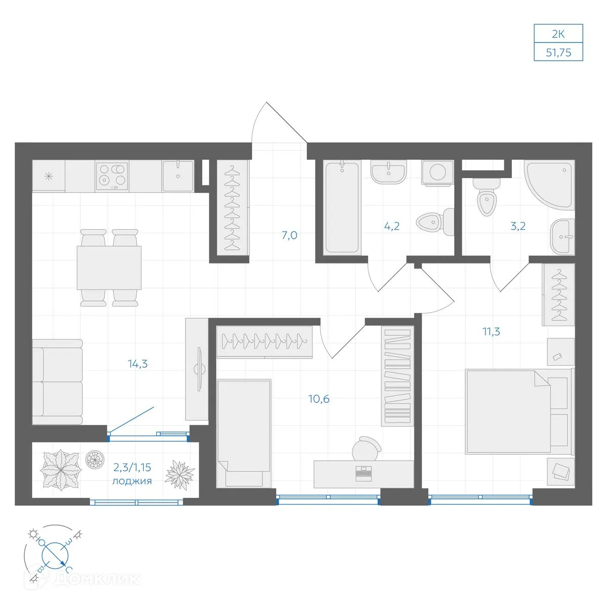 Фото квартиры в ЖК Квартал "Клевер"