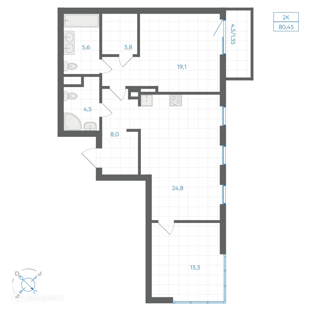 Фото квартиры в ЖК Квартал "Клевер"