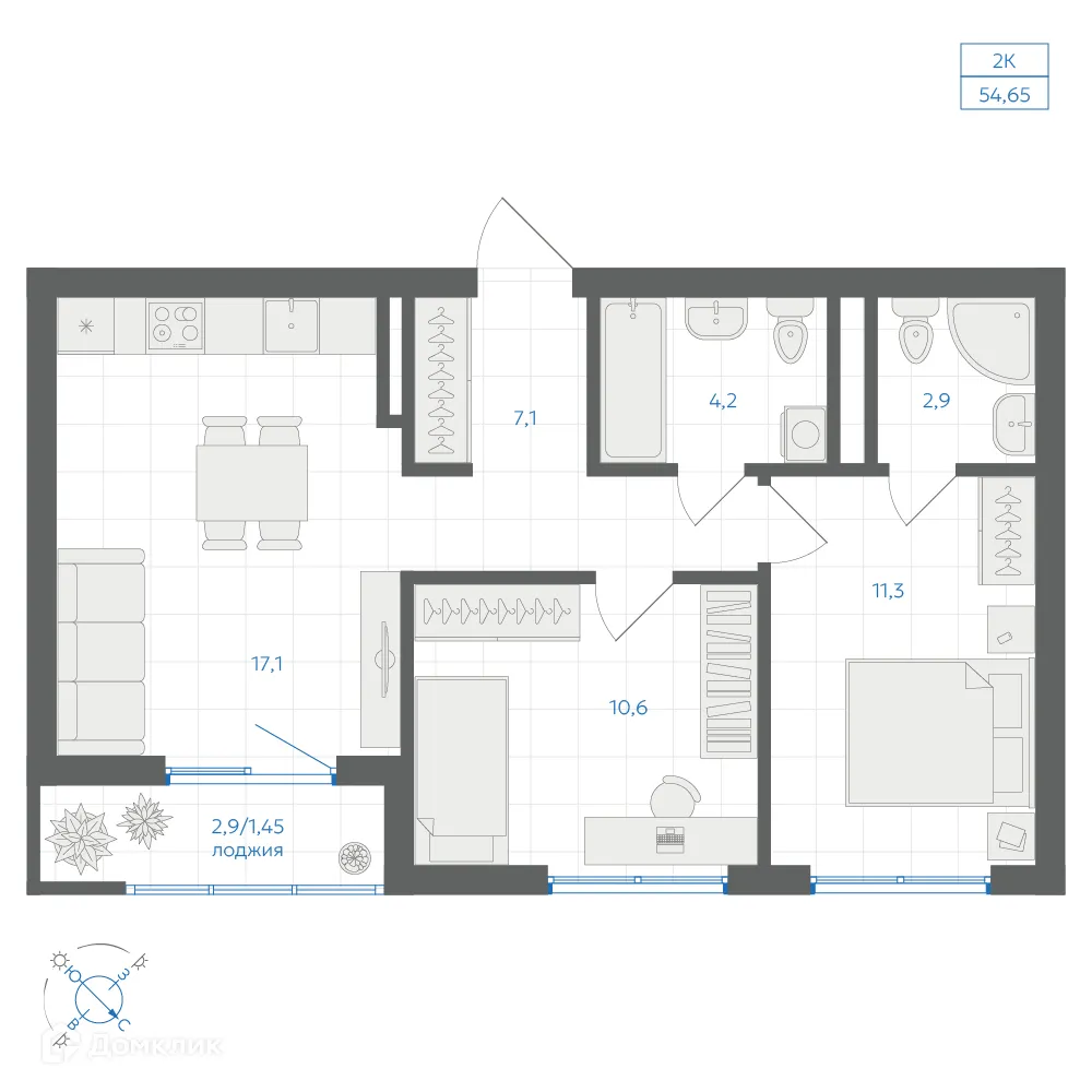 Фото квартиры в ЖК Квартал "Клевер"