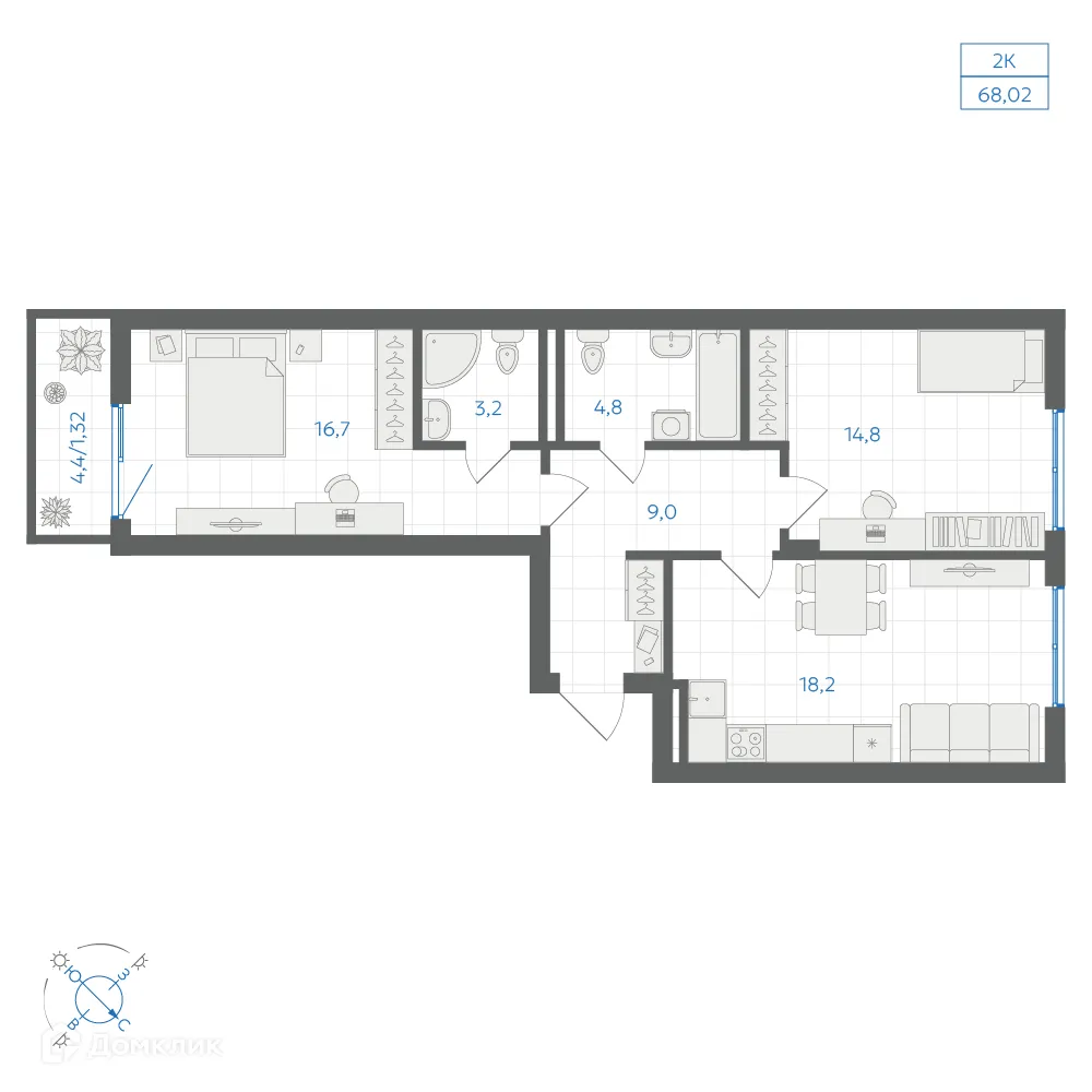 Фото квартиры в ЖК Квартал "Клевер"