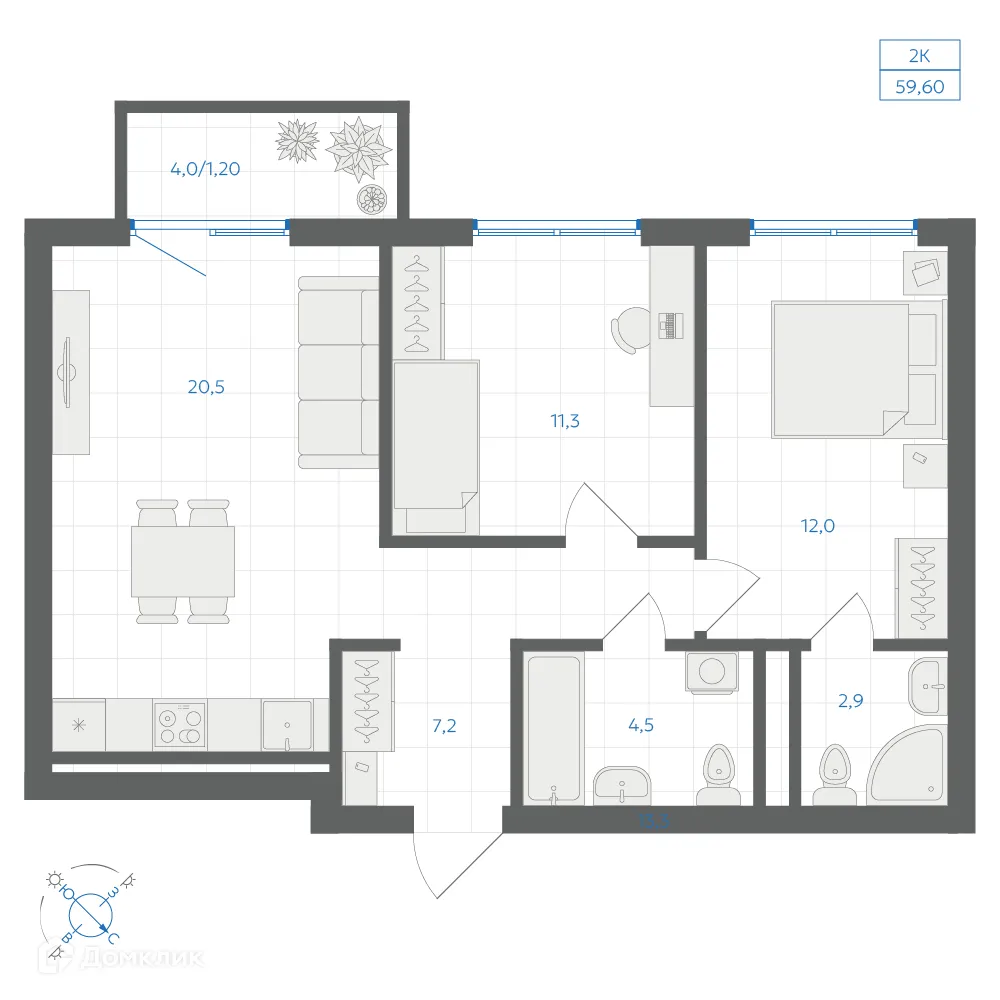 Фото квартиры в ЖК Квартал "Клевер"