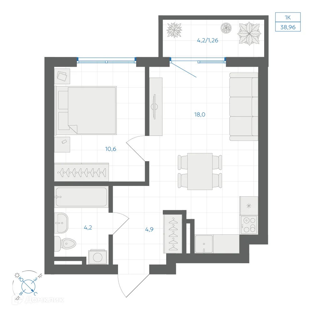 Фото квартиры в ЖК Квартал "Клевер"