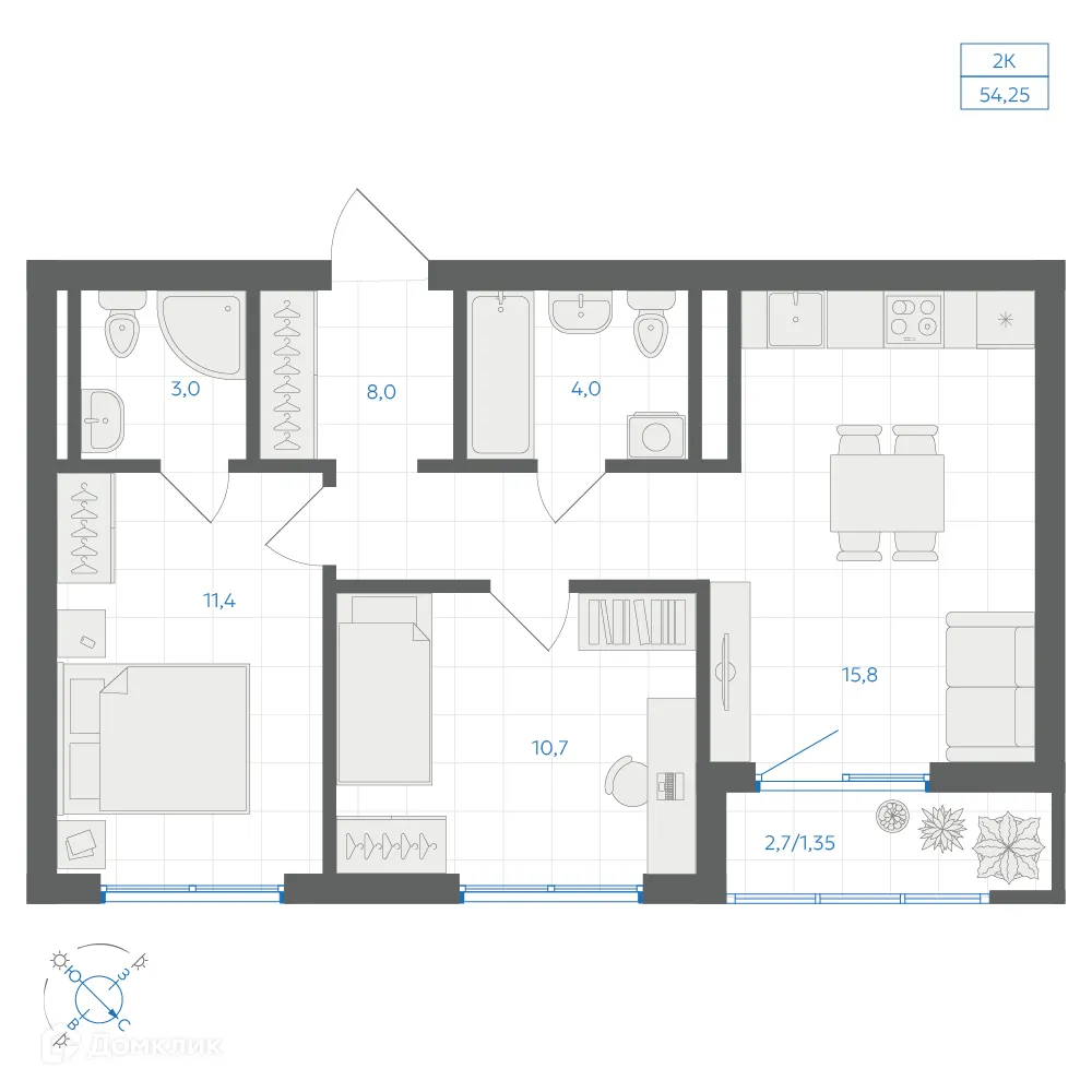 Фото квартиры в ЖК Квартал "Клевер"