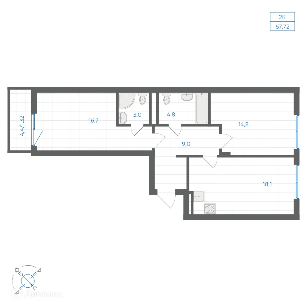 Фото квартиры в ЖК Квартал "Клевер"