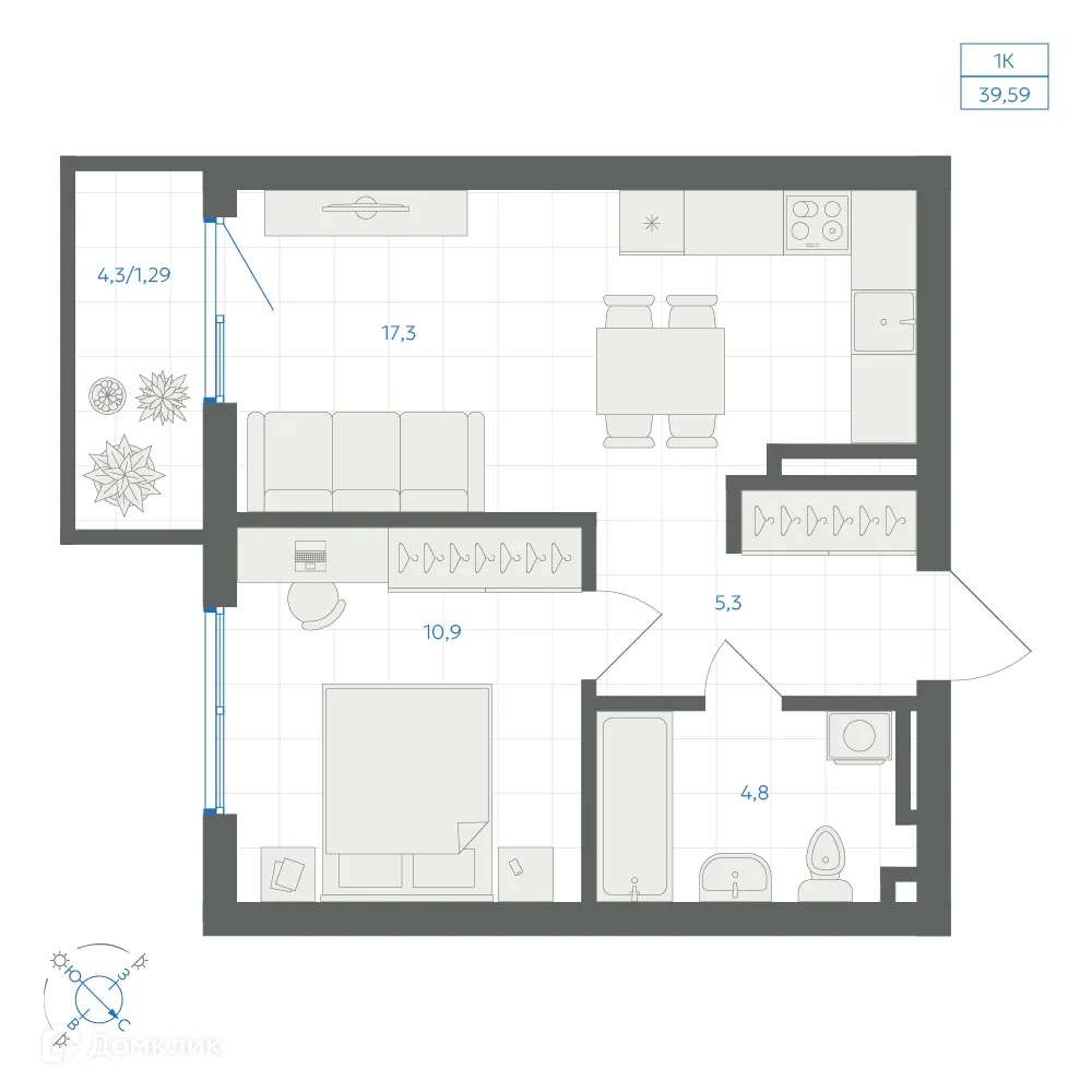 Фото квартиры в ЖК Квартал "Клевер"