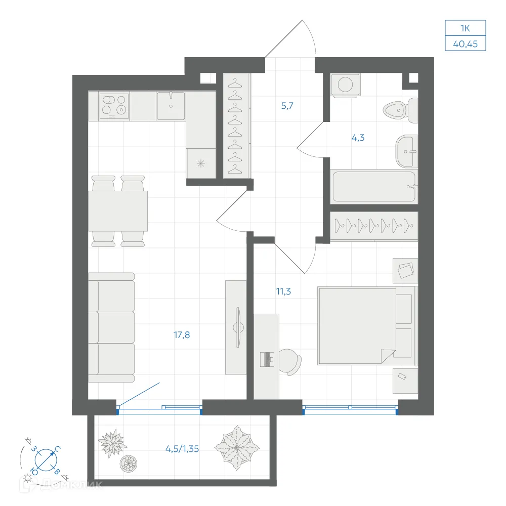 Фото квартиры в ЖК Квартал "Клевер"