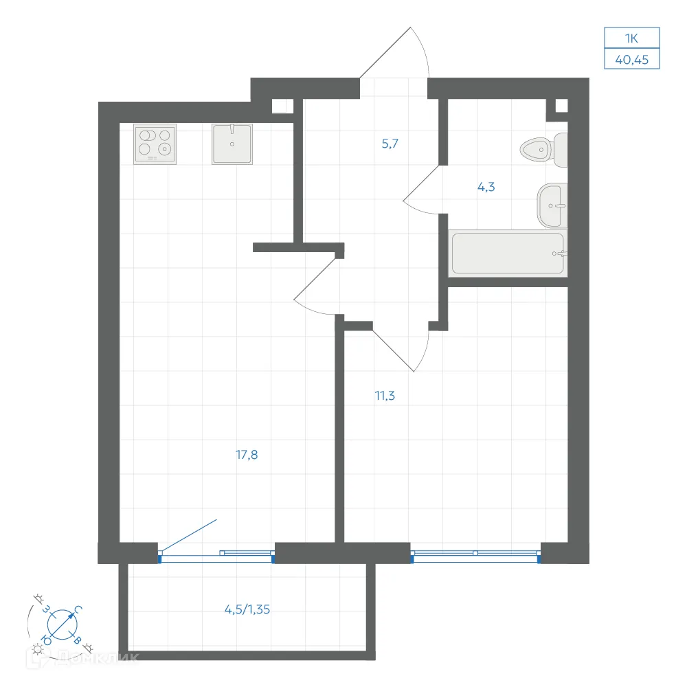 Фото квартиры в ЖК Квартал "Клевер"