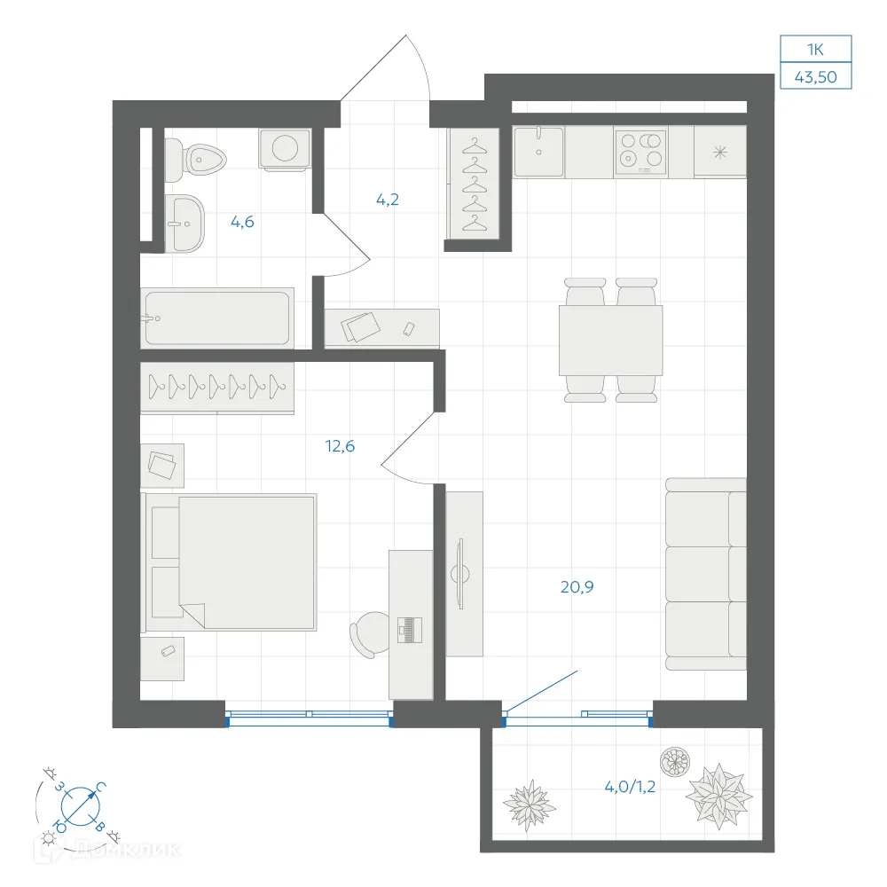 Фото квартиры в ЖК Квартал "Клевер"