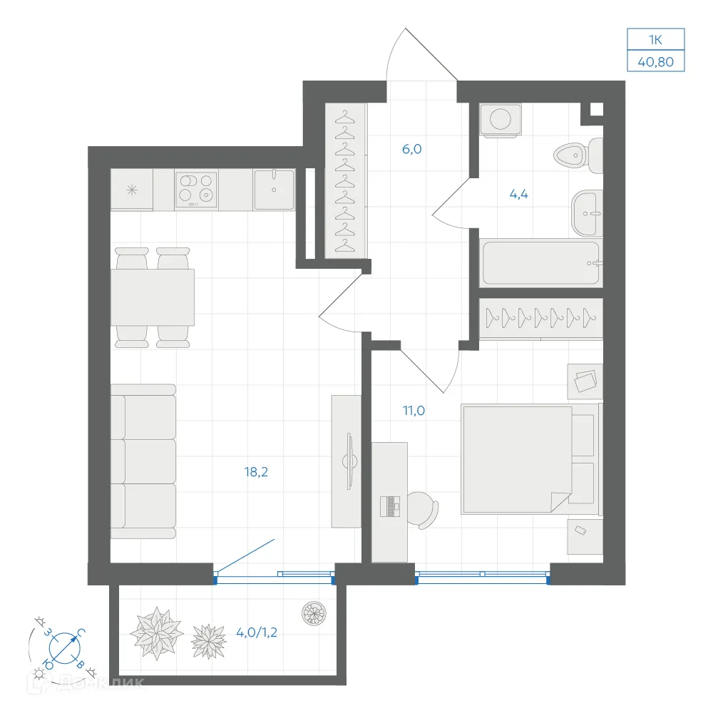 Фото квартиры в ЖК Квартал "Клевер"