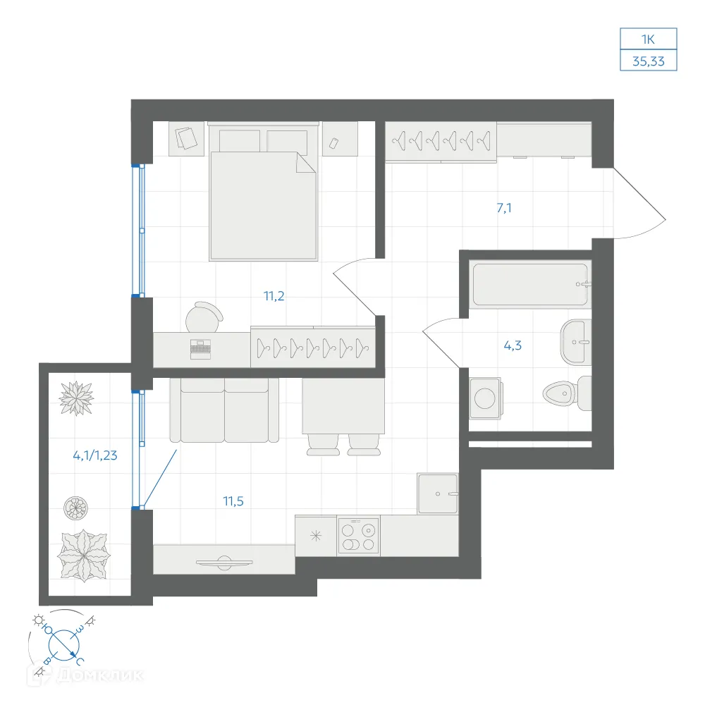 Фото квартиры в ЖК Квартал "Клевер"