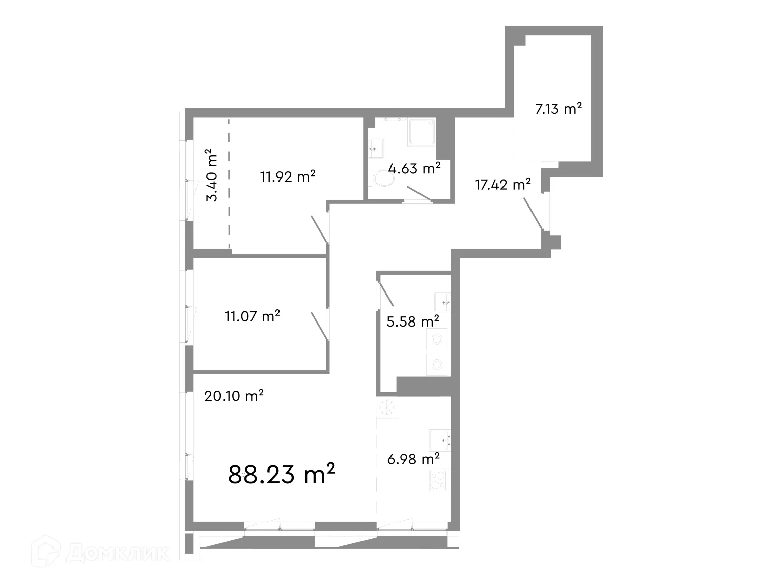 Фото квартиры в ЖК НИКС Про на Лесопарковой