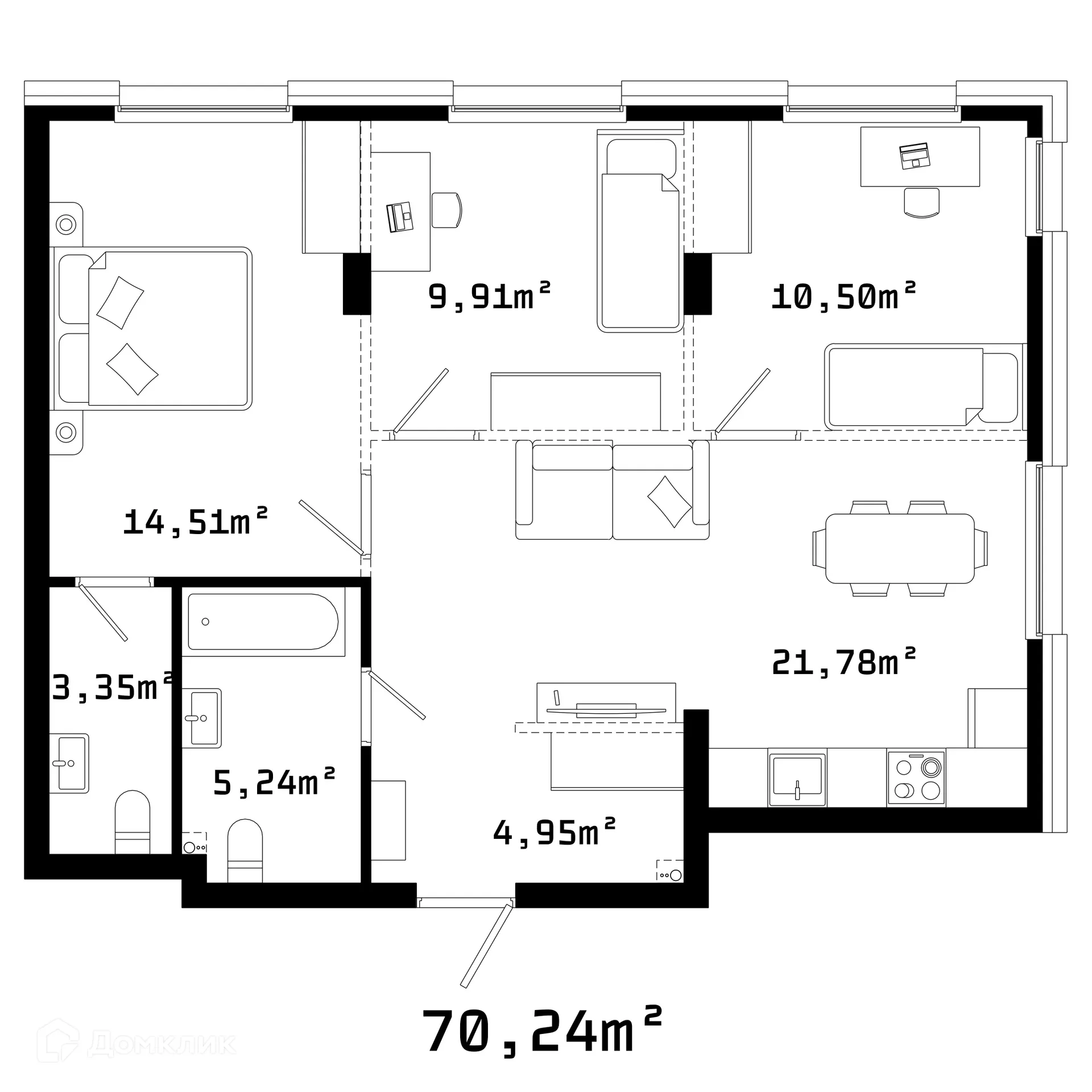 Фото квартиры в ЖК Грани