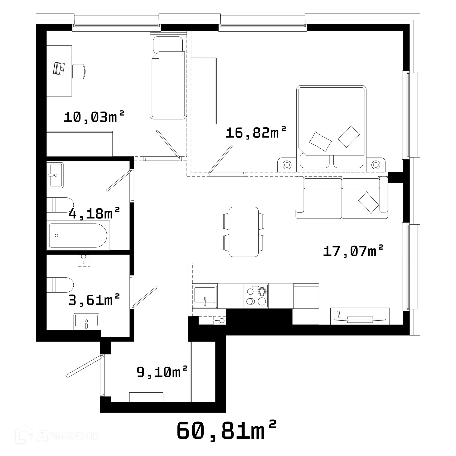 Фото квартиры в ЖК Грани