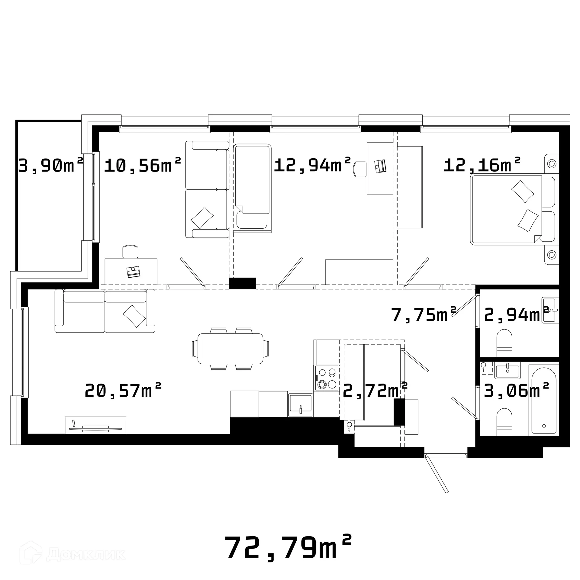 Фото квартиры в ЖК Грани