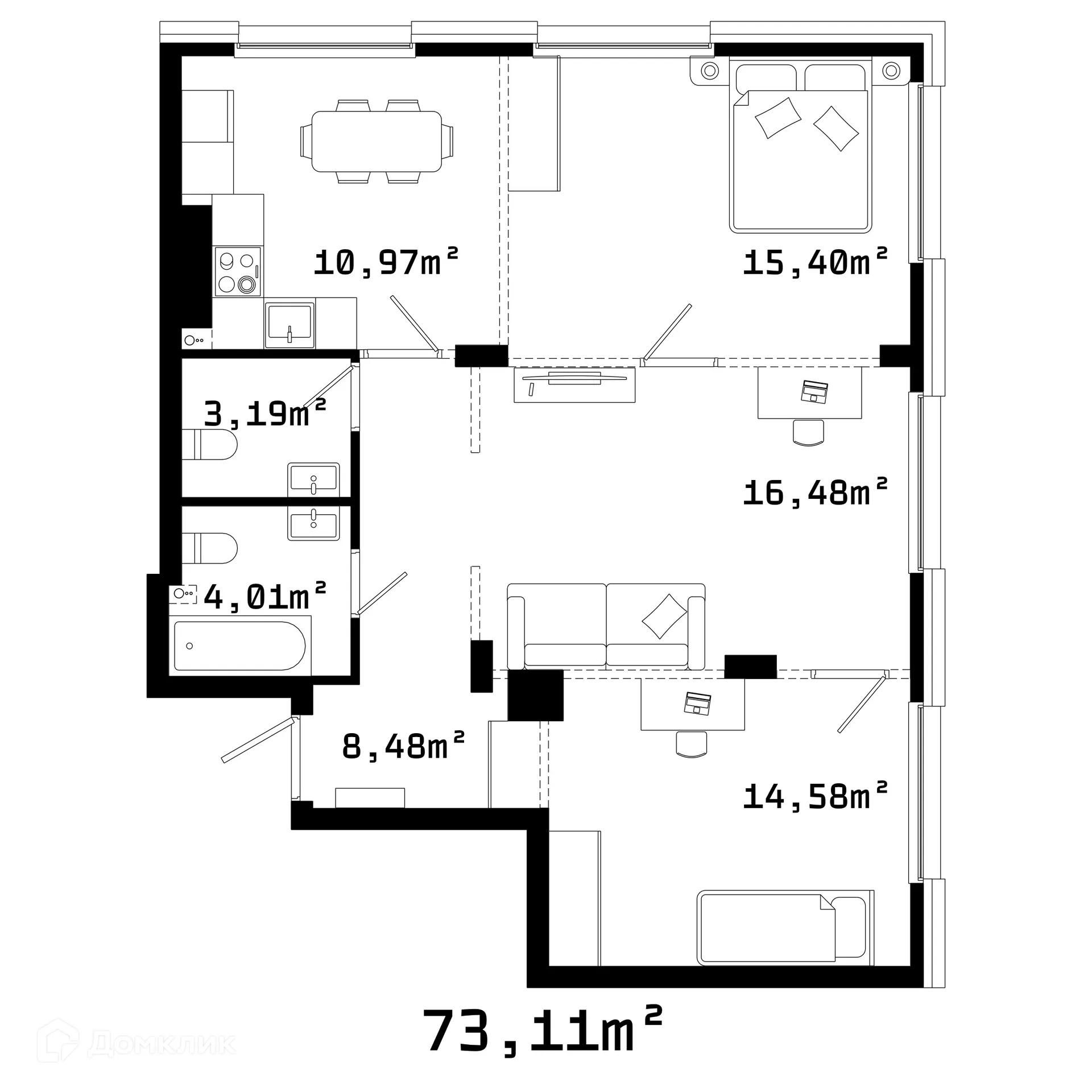 Фото квартиры в ЖК Грани