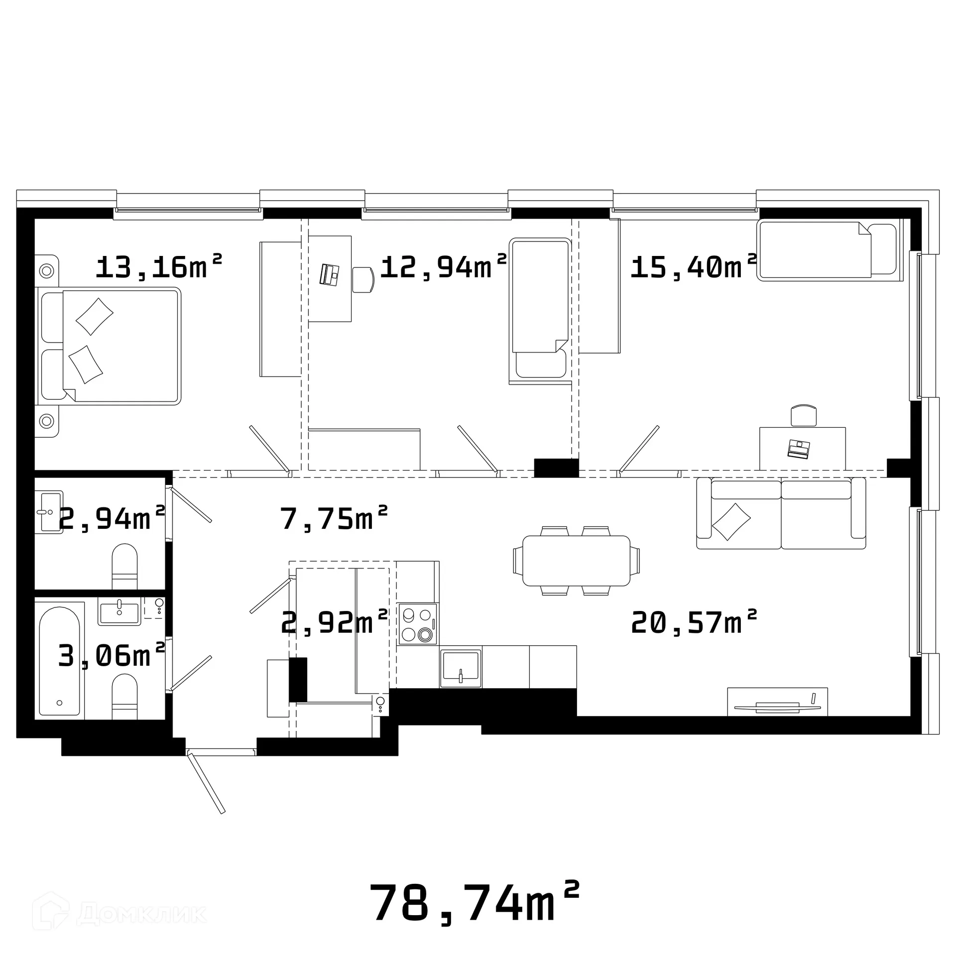 Фото квартиры в ЖК Грани