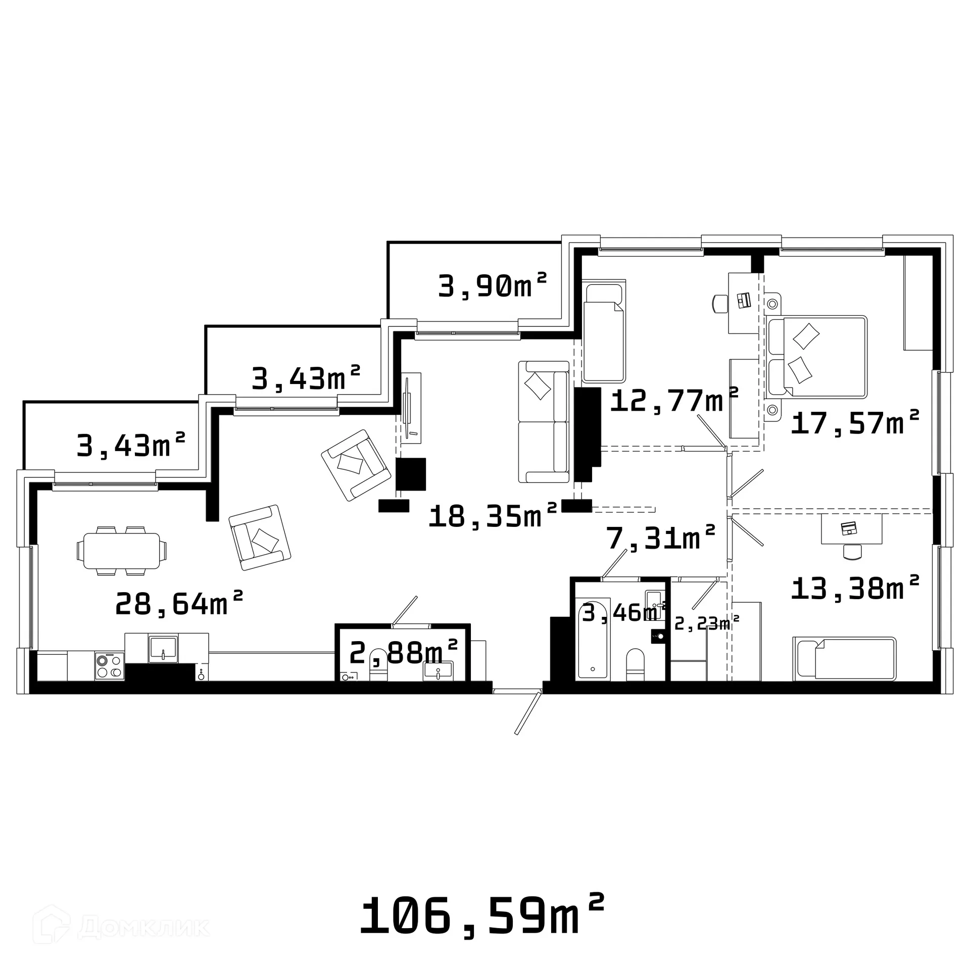 Фото квартиры в ЖК Грани