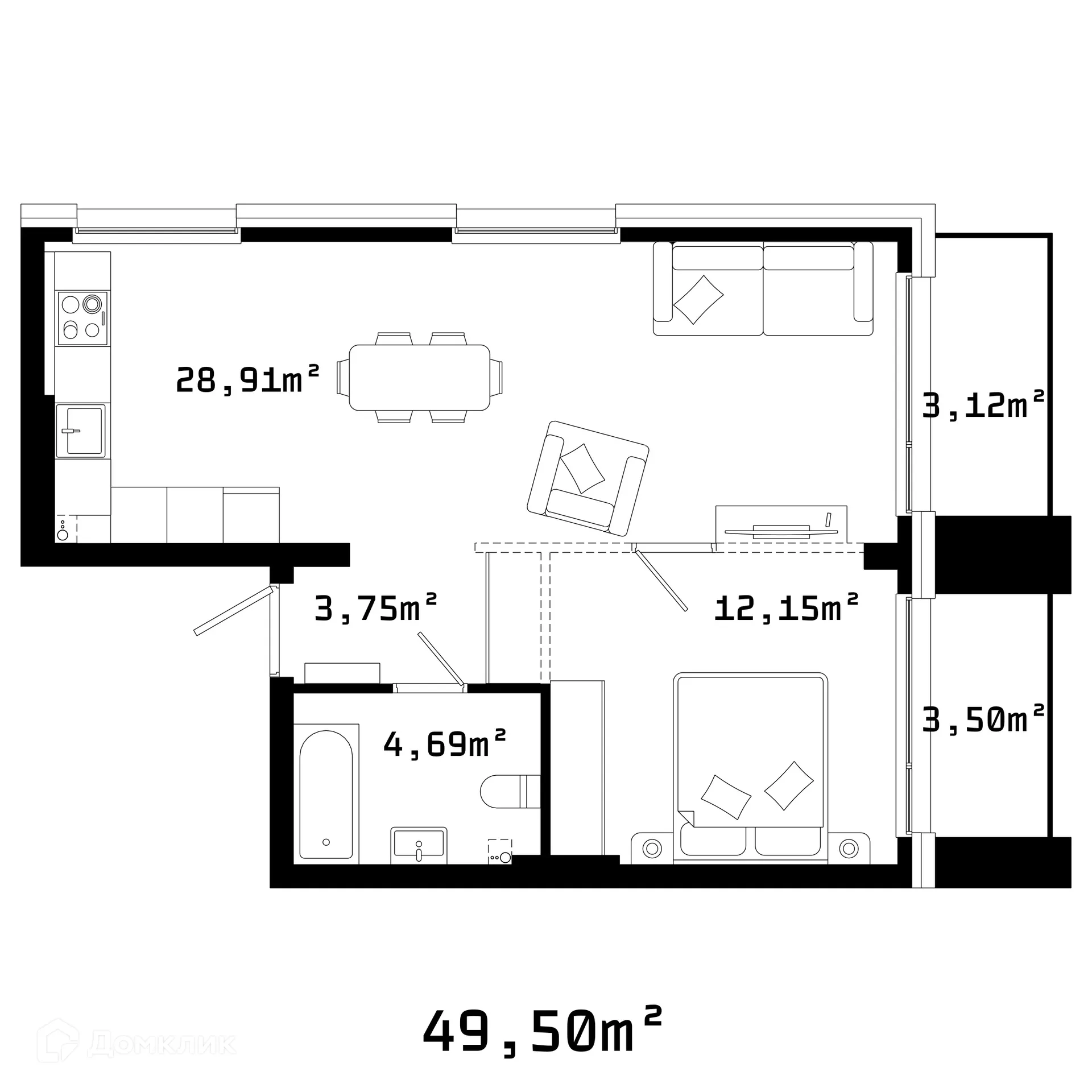 Фото квартиры в ЖК Грани