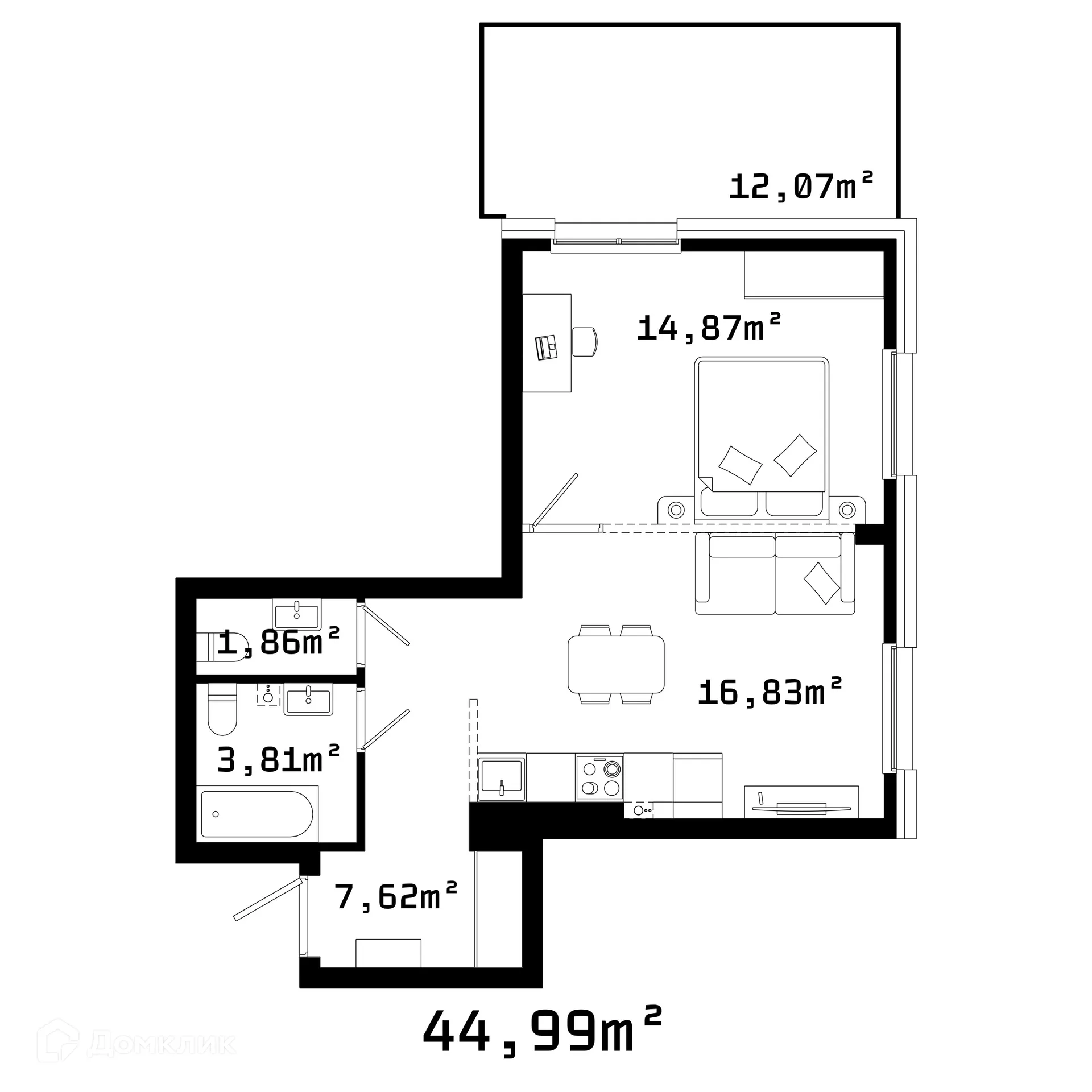 Фото квартиры в ЖК Грани