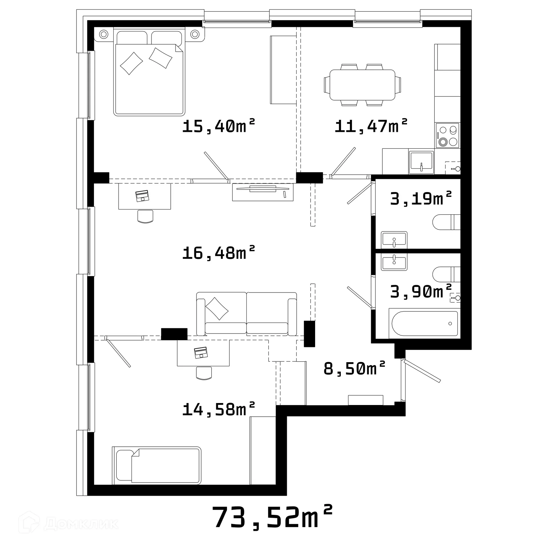 Фото квартиры в ЖК Грани