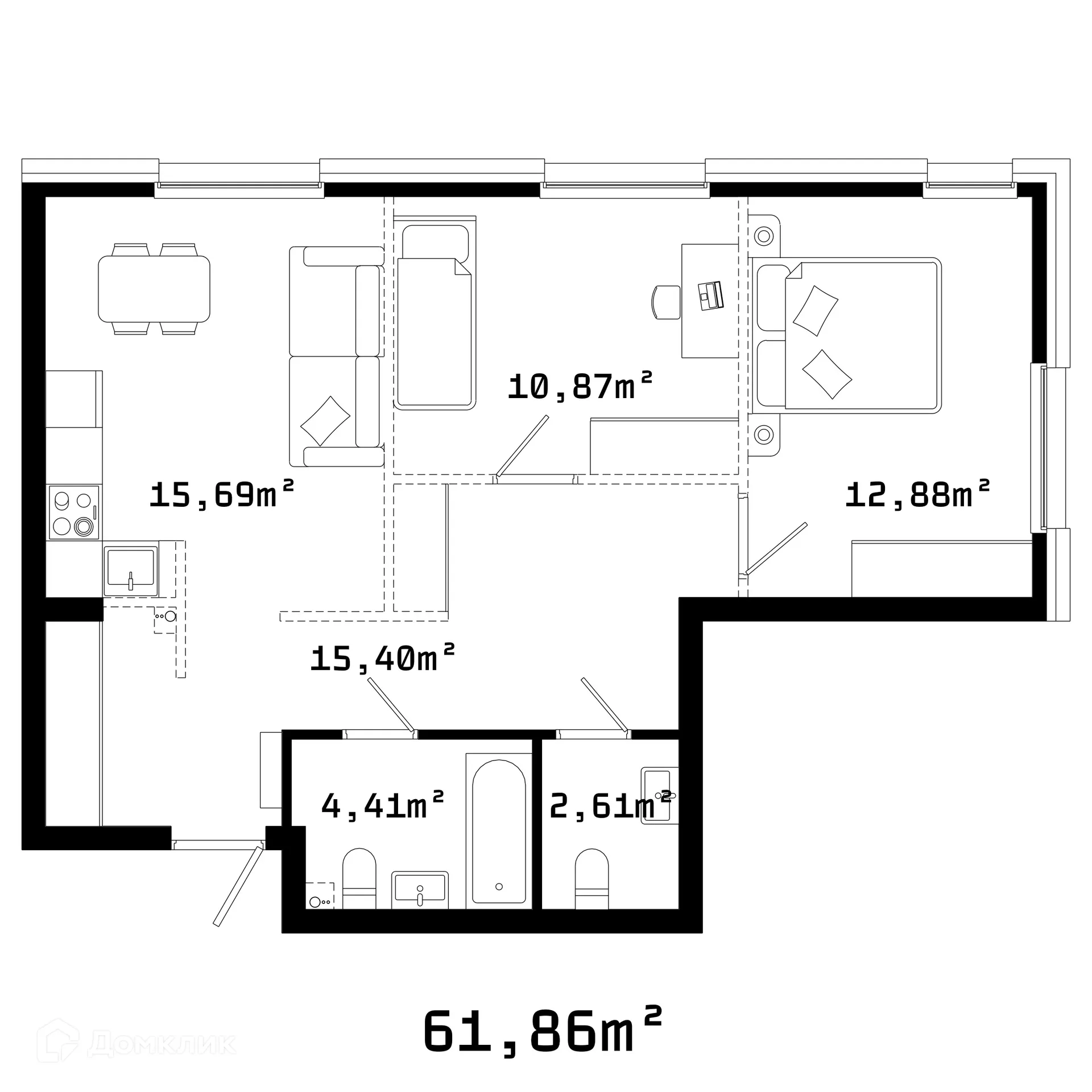 Фото квартиры в ЖК Грани