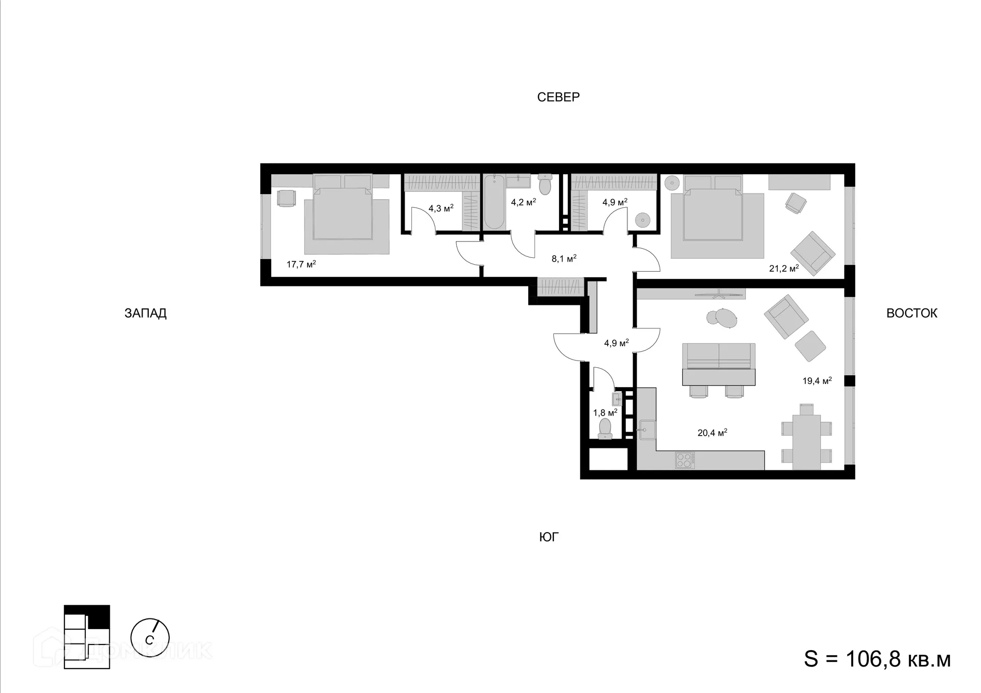 Фото квартиры в ЖК Мытищи-Сити