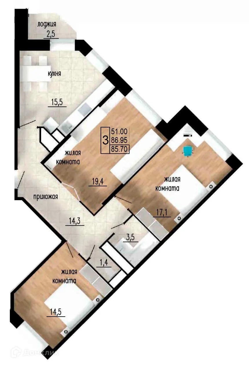 Фото квартиры в ЖК ЛИТЕЙНЫЙ