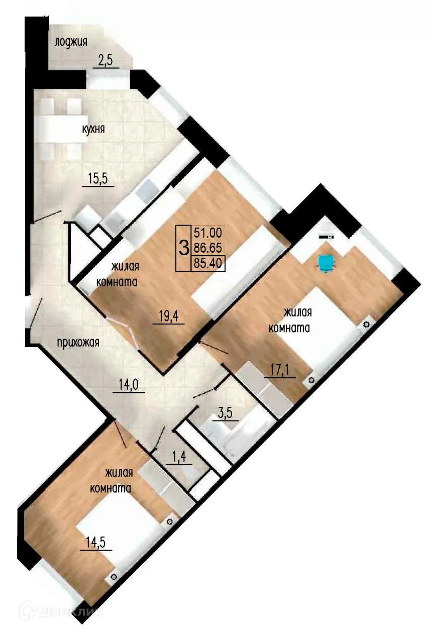 Фото квартиры в ЖК ЛИТЕЙНЫЙ