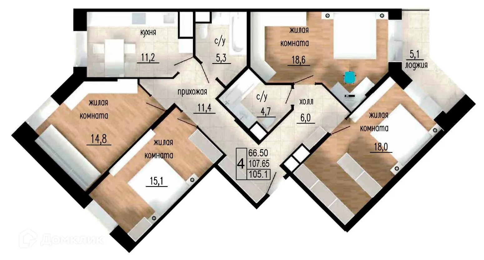 Фото квартиры в ЖК ЛИТЕЙНЫЙ