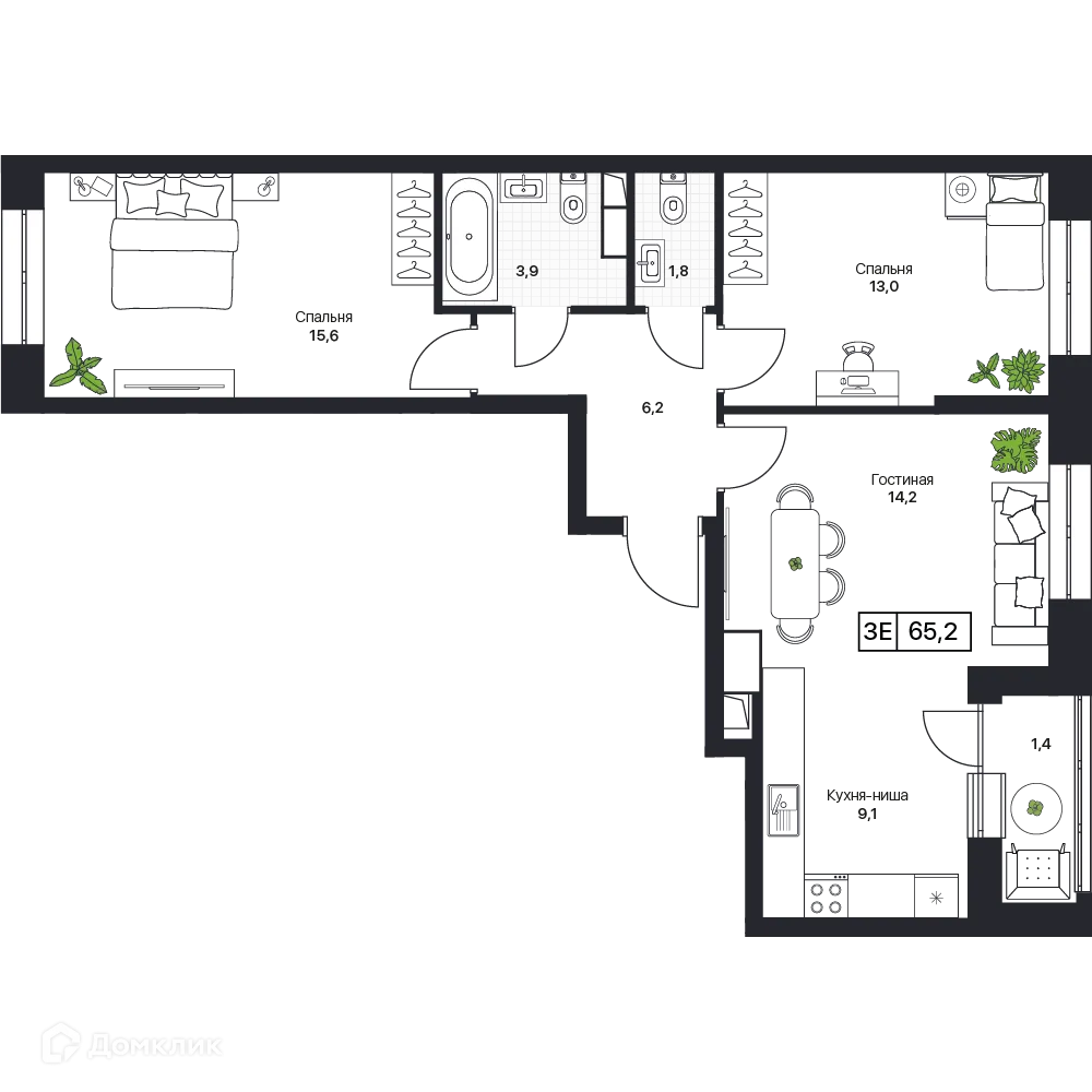 Фото квартиры в ЖК Пушкино Град