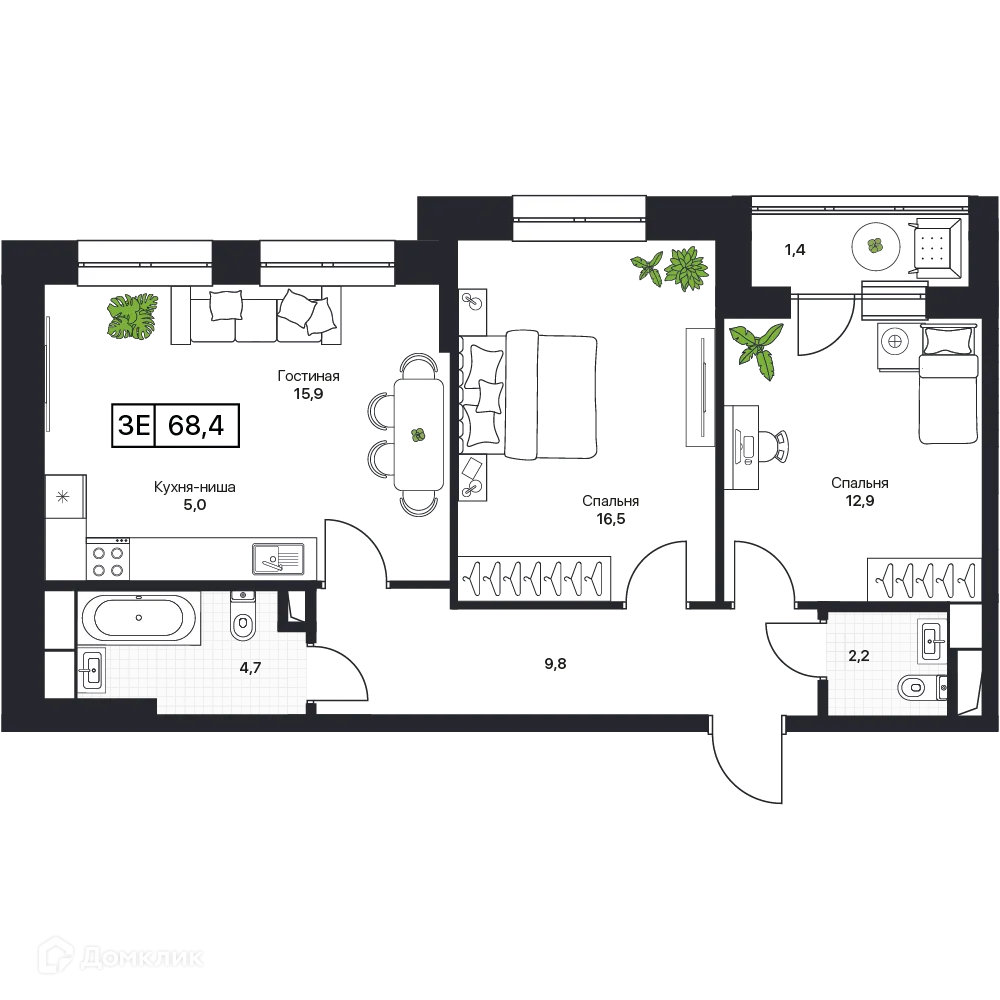 Фото квартиры в ЖК Пушкино Град