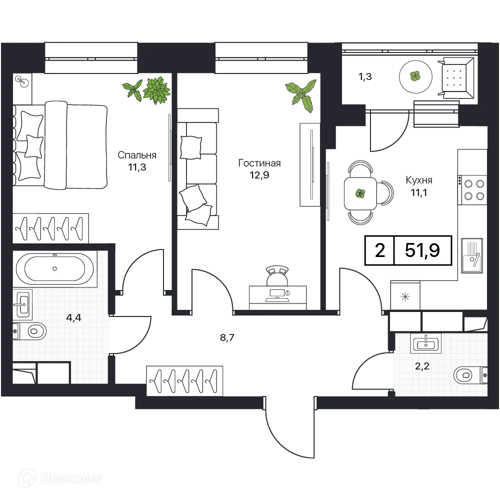 Фото квартиры в ЖК Пушкино Град