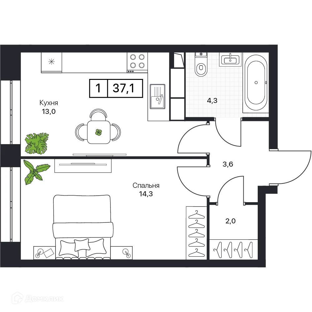 Фото квартиры в ЖК Пушкино Град