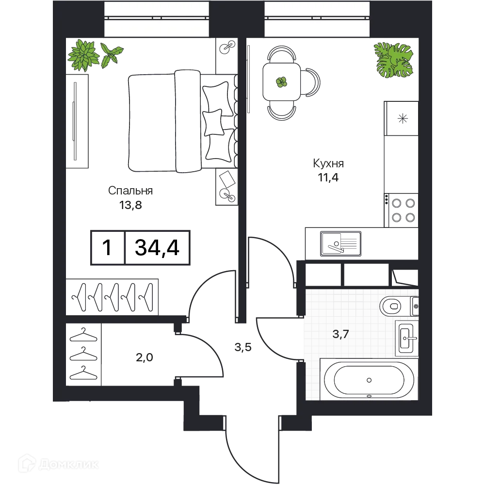 Фото квартиры в ЖК Пушкино Град
