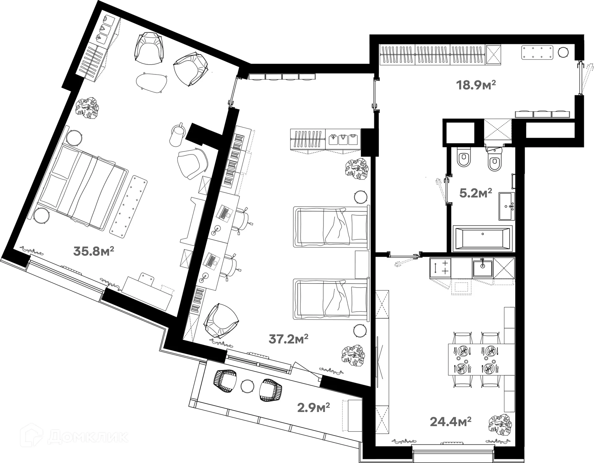 Фото квартиры в ЖК Риверхаус