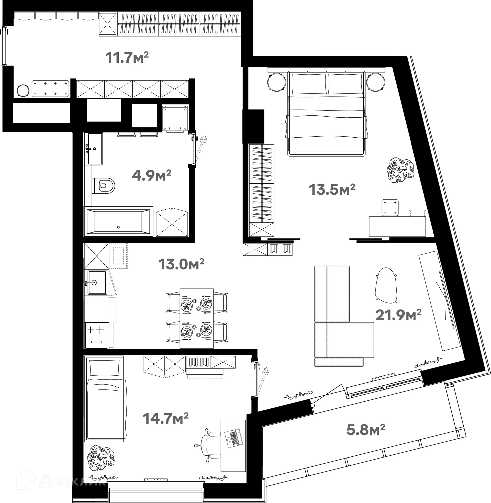 Фото квартиры в ЖК Риверхаус