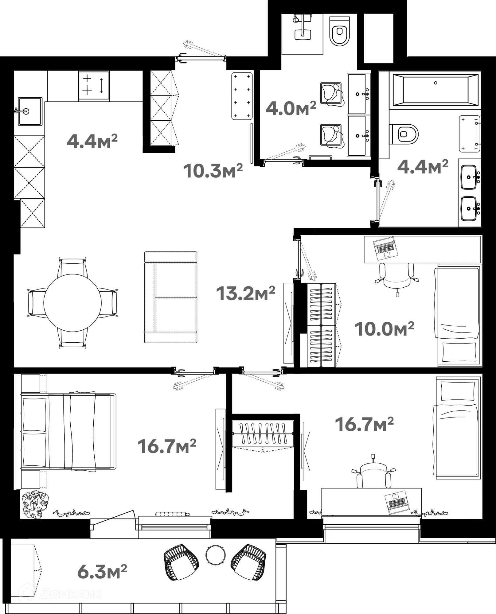 Фото квартиры в ЖК Риверхаус