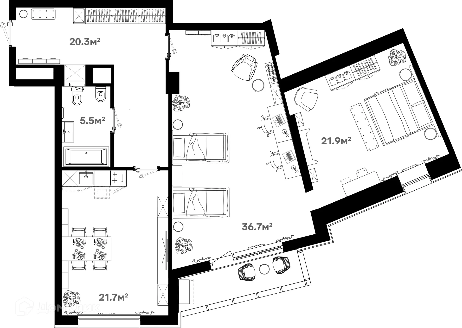 Фото квартиры в ЖК Риверхаус