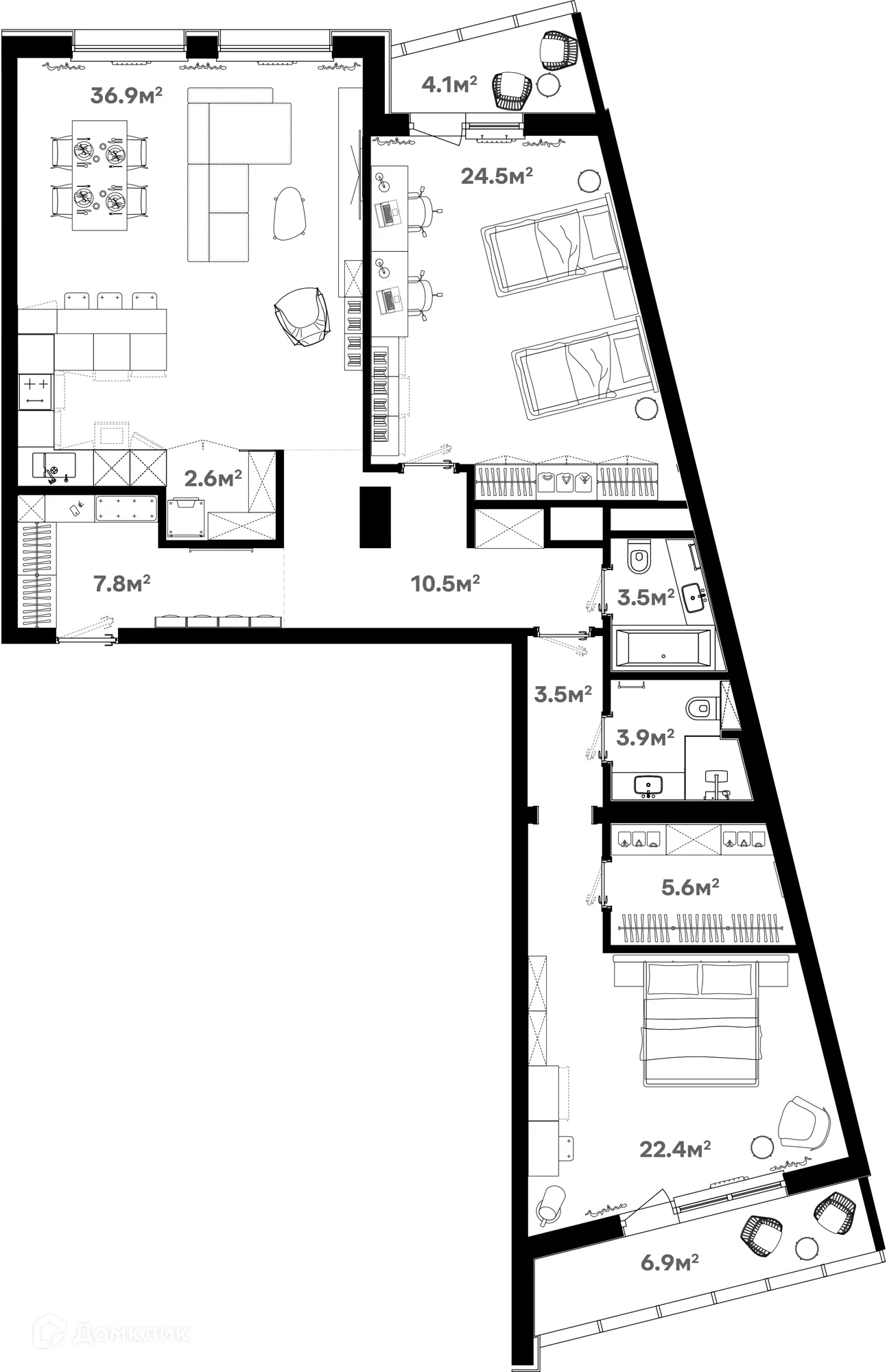 Фото квартиры в ЖК Риверхаус