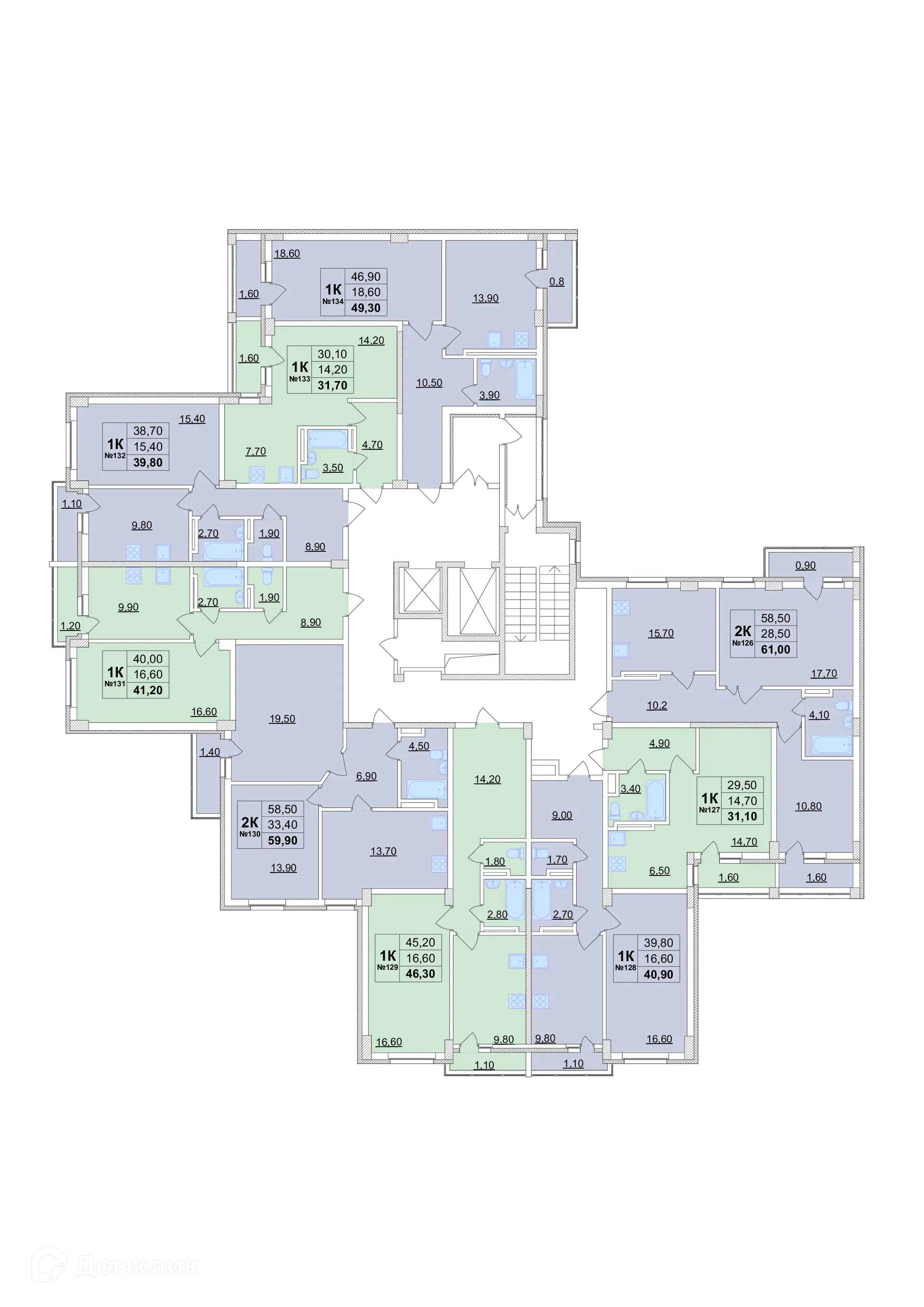 Планировка 1-комнатной квартиры 39.8 м² в ЖК "Город чемпионов. Твой", г. Кстово — фото 2